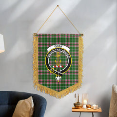 Gray Hunting Tartan Crest Wall Hanging Banner