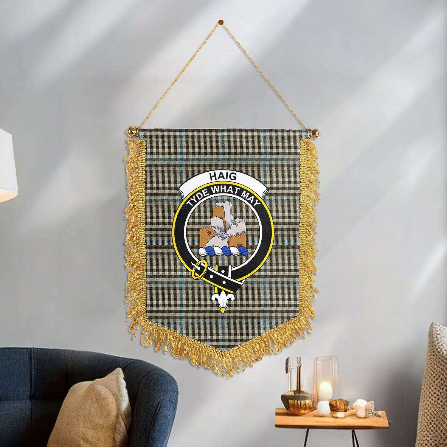 Haig Check Tartan Crest Wall Hanging Banner