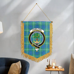 Hamilton Hunting Ancient Tartan Crest Wall Hanging Banner