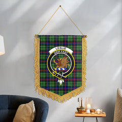 Leslie Hunting Tartan Crest Wall Hanging Banner