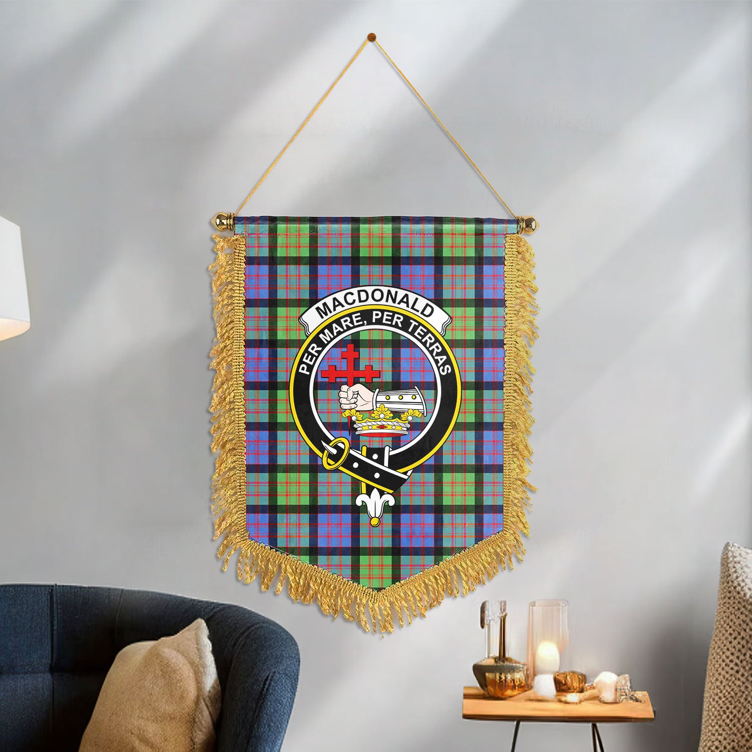 MacDonald Ancient Tartan Crest Wall Hanging Banner