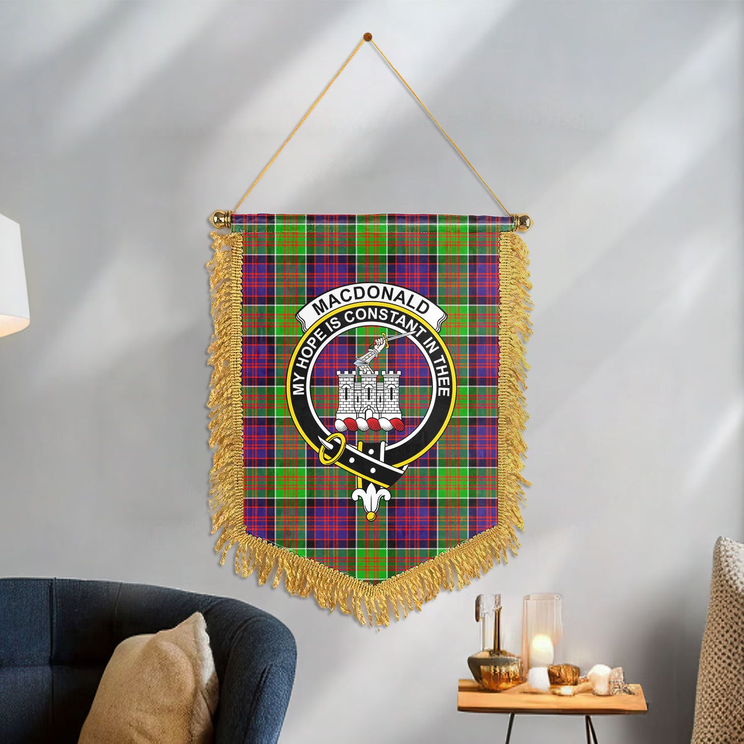 MacDonald (Clan Ranald) Tartan Crest Wall Hanging Banner