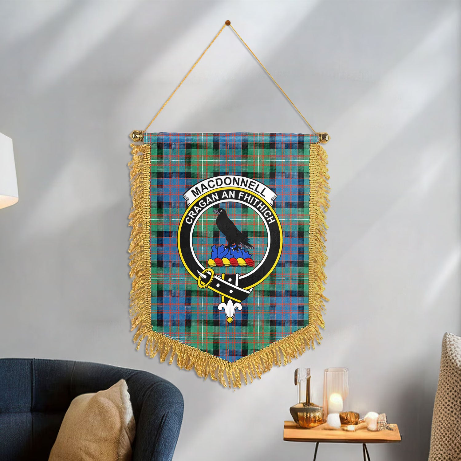 MacDonnell of Glengarry Ancient Tartan Crest Wall Hanging Banner