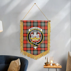 MacLachlan Weathered Tartan Crest Wall Hanging Banner