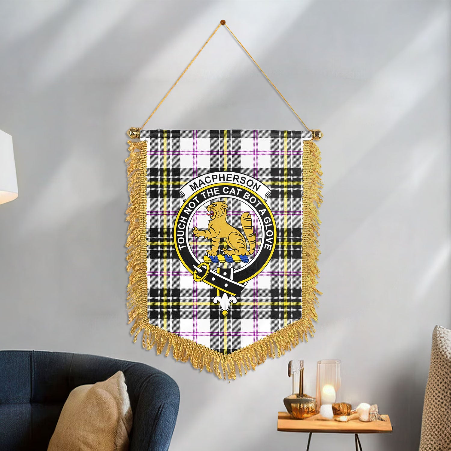 MacPherson Dress Modern Tartan Crest Wall Hanging Banner