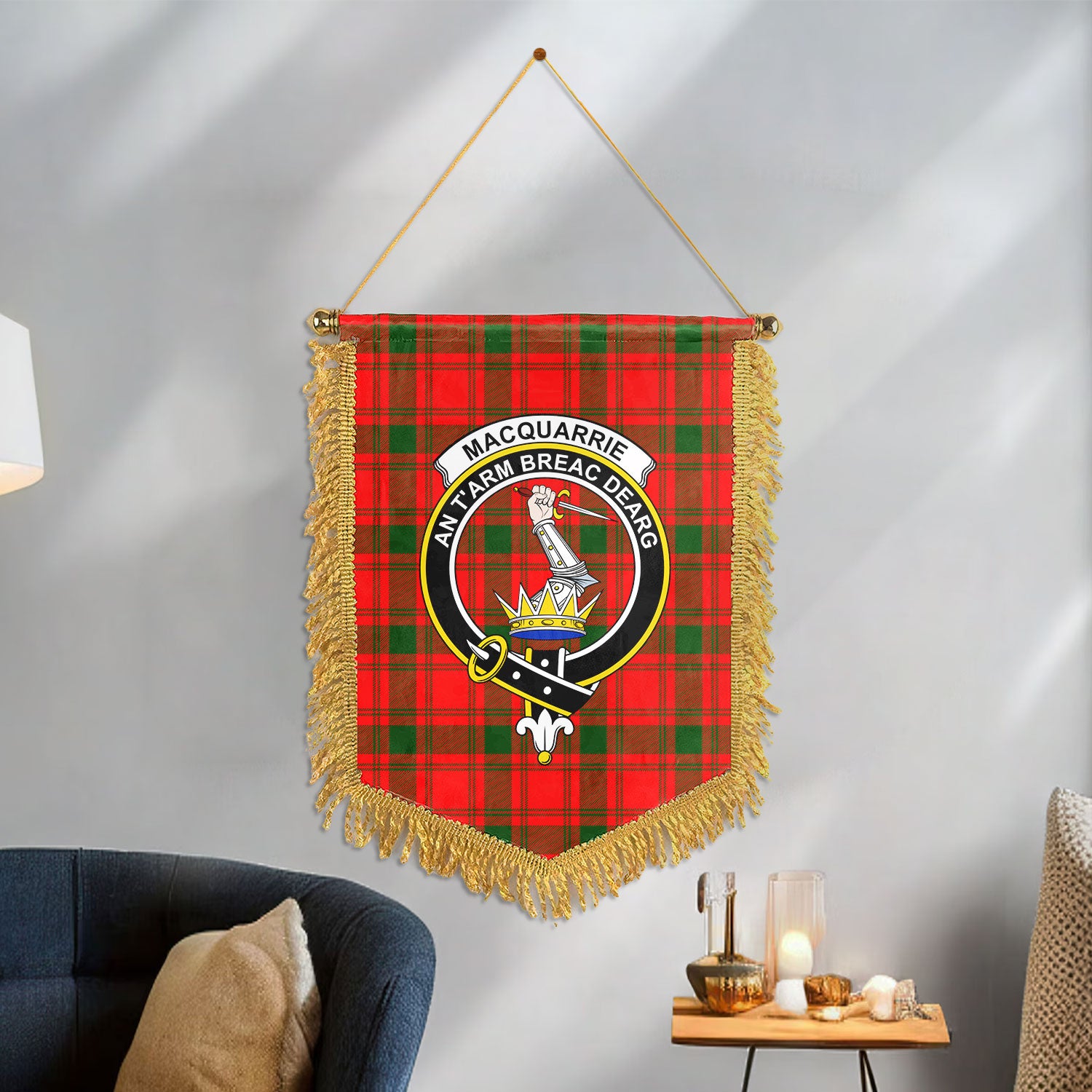 MacQuarrie Tartan Crest Wall Hanging Banner