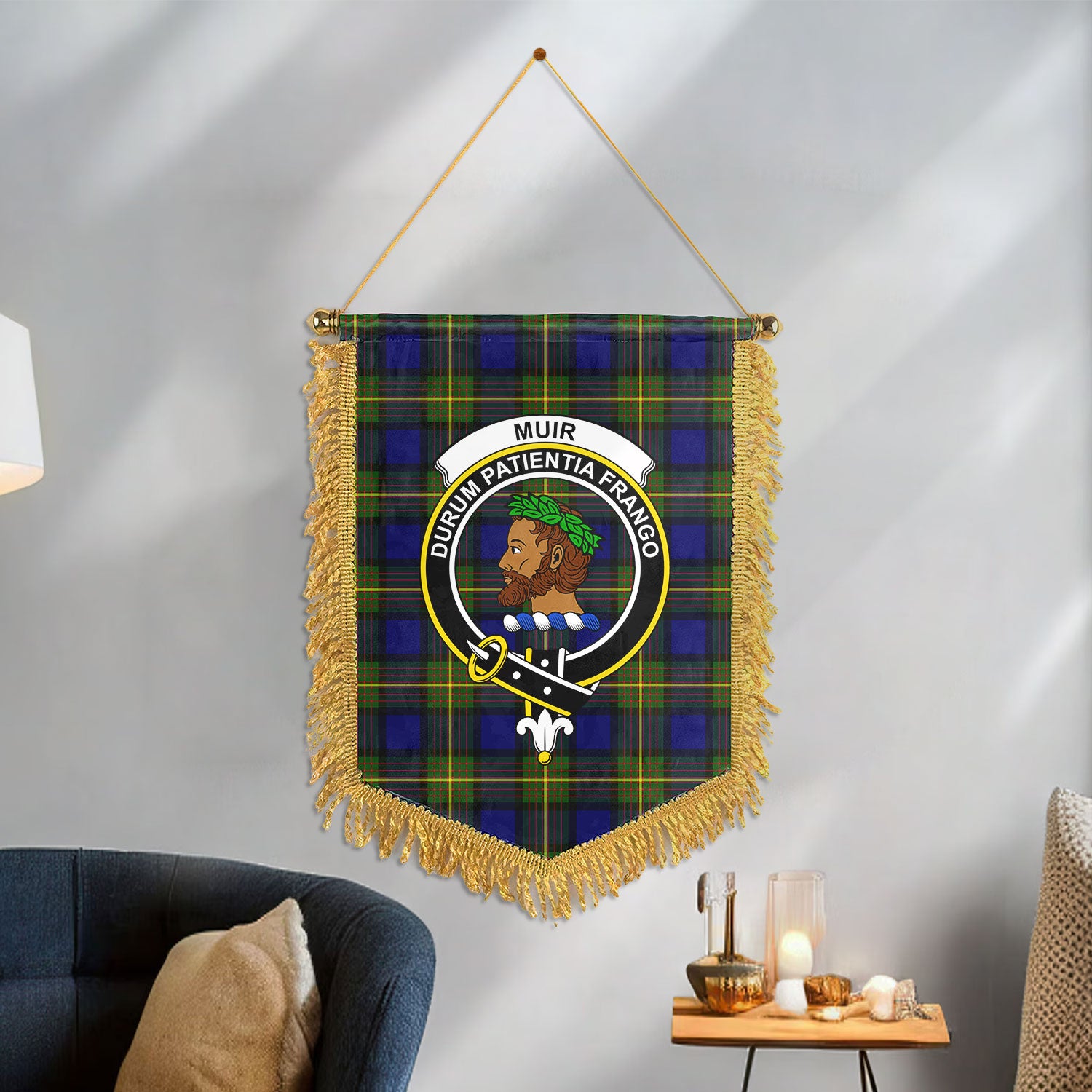 Muir Tartan Crest Wall Hanging Banner