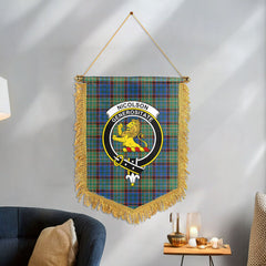 Nicolson Hunting Ancient Tartan Crest Wall Hanging Banner