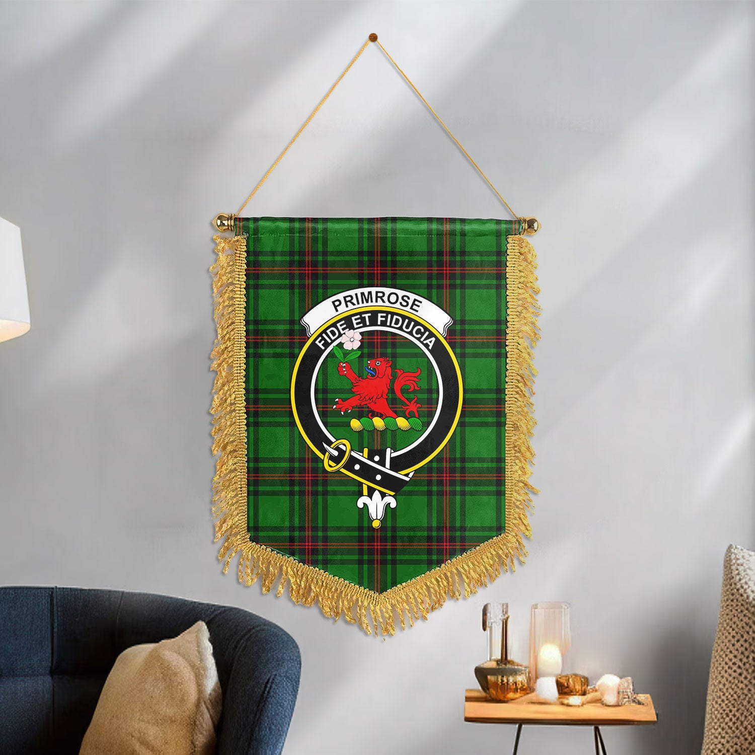 Primrose Tartan Crest Wall Hanging Banner