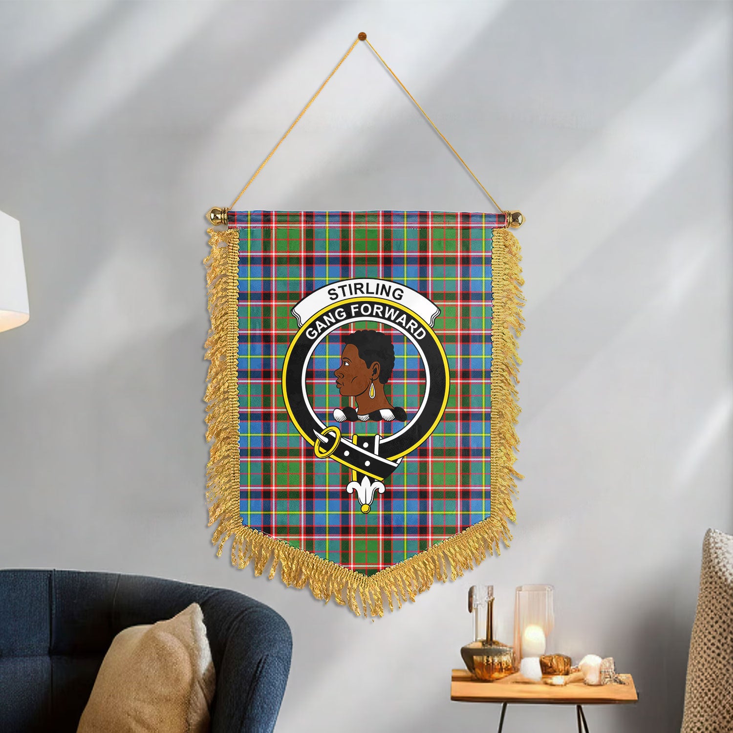 Stirling (of Keir) Tartan Crest Wall Hanging Banner