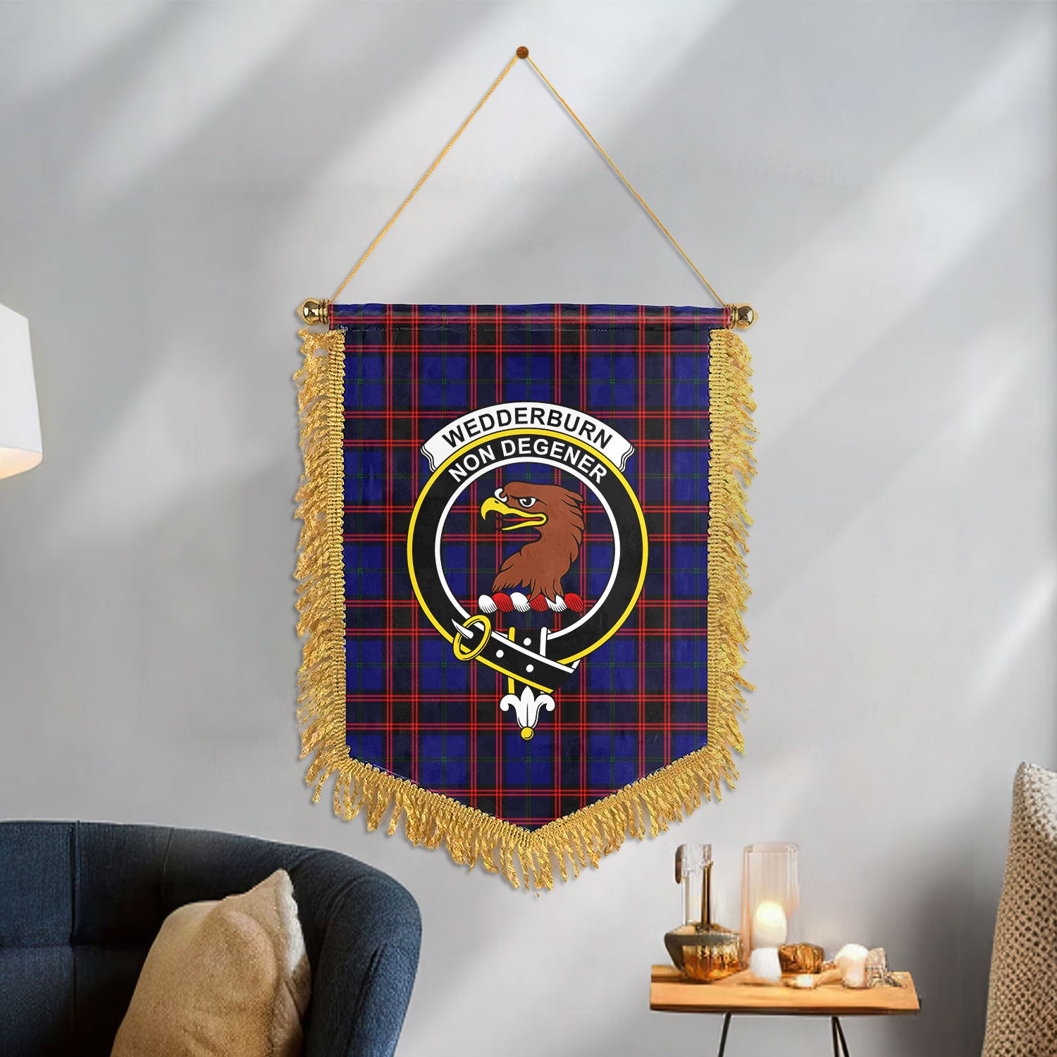 Wedderburn Tartan Crest Wall Hanging Banner