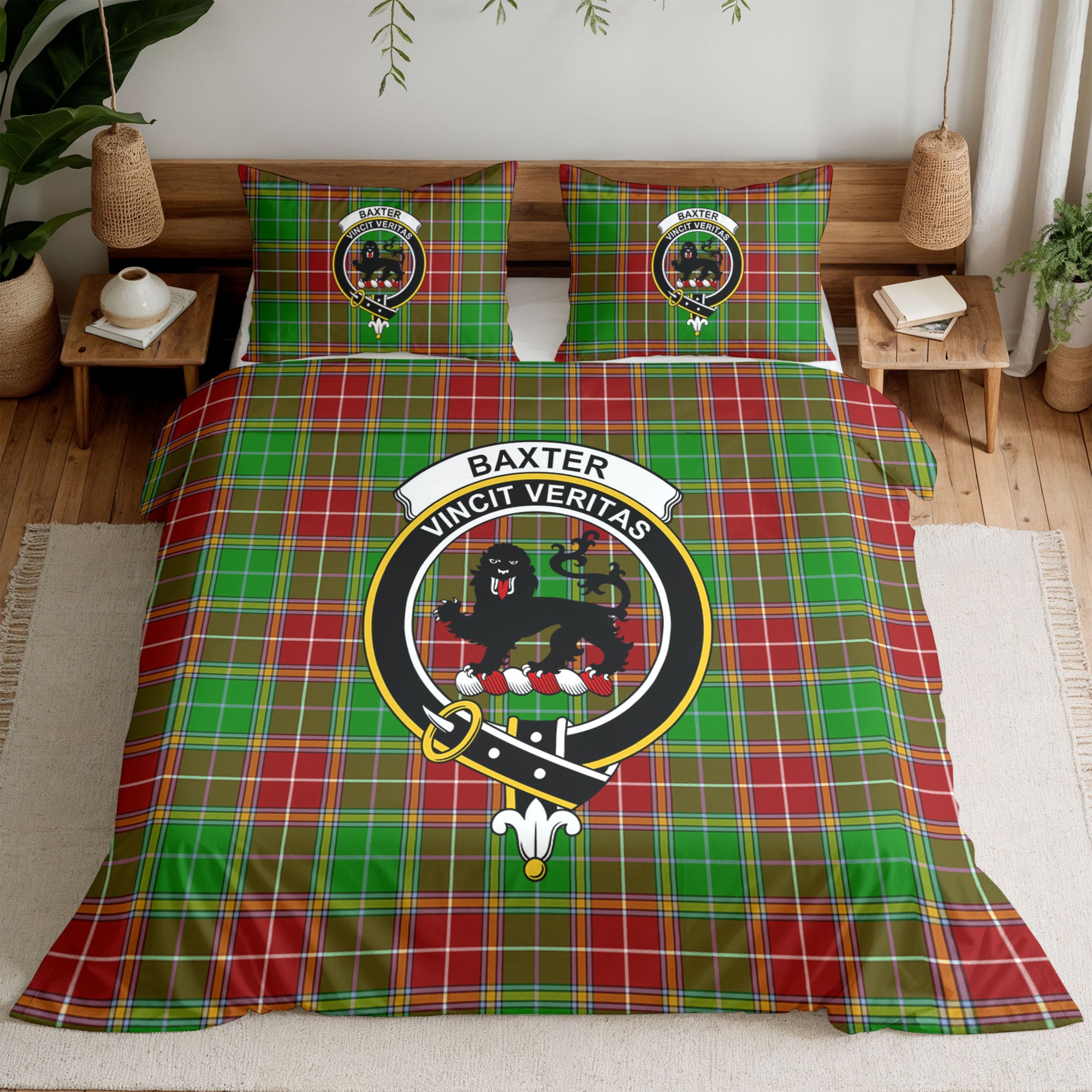 Baxter Modern Tartan Crest Bedding Set