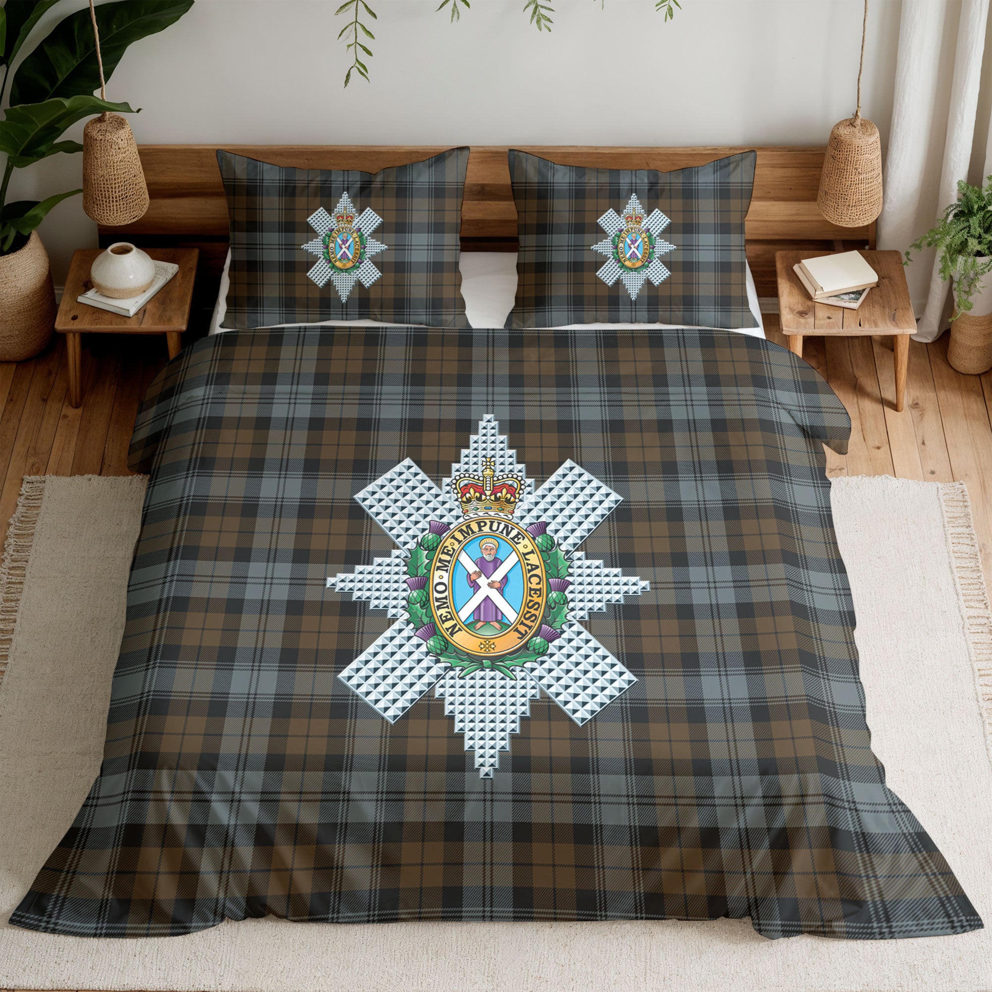 Black Watch Weathered Tartan Crest Bedding Set