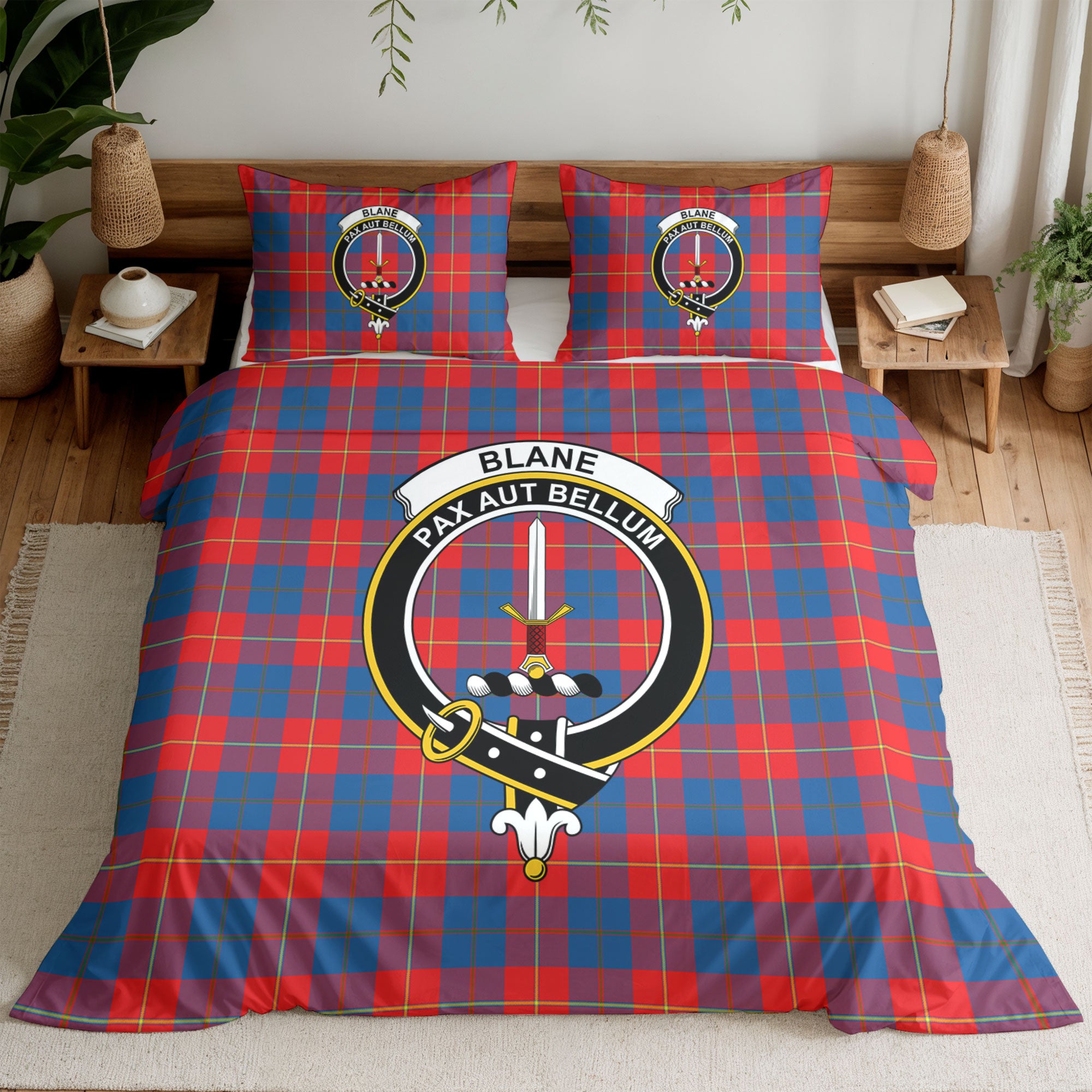 Blane Tartan Crest Bedding Set