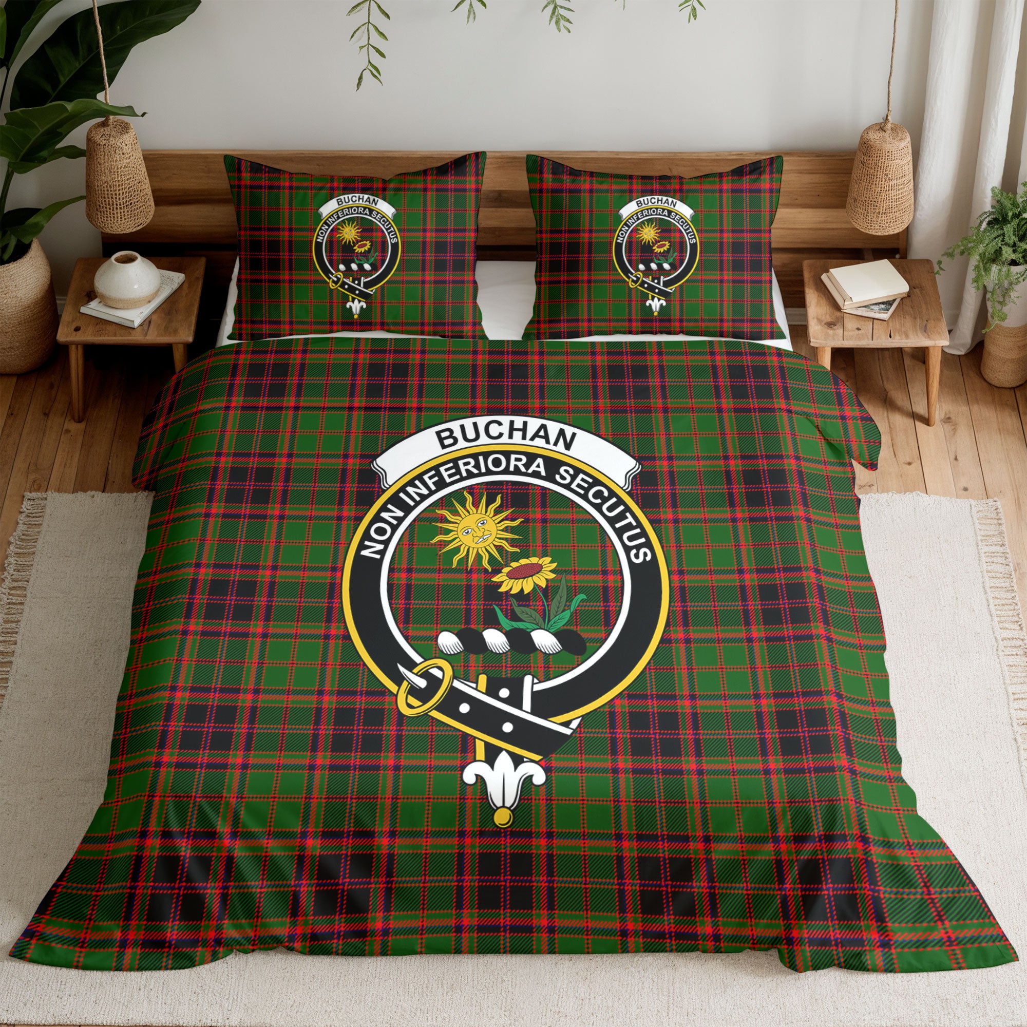 Buchan Modern Tartan Crest Bedding Set
