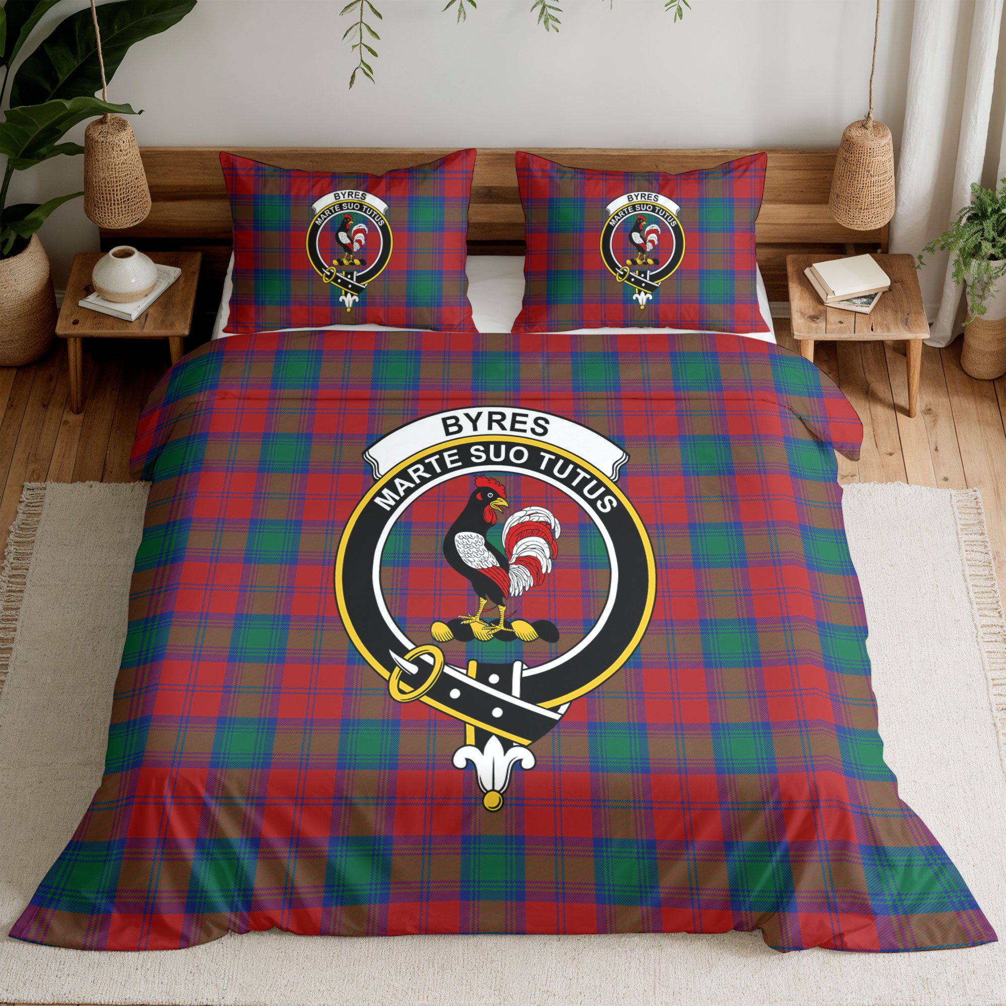 Byres Tartan Crest Bedding Set
