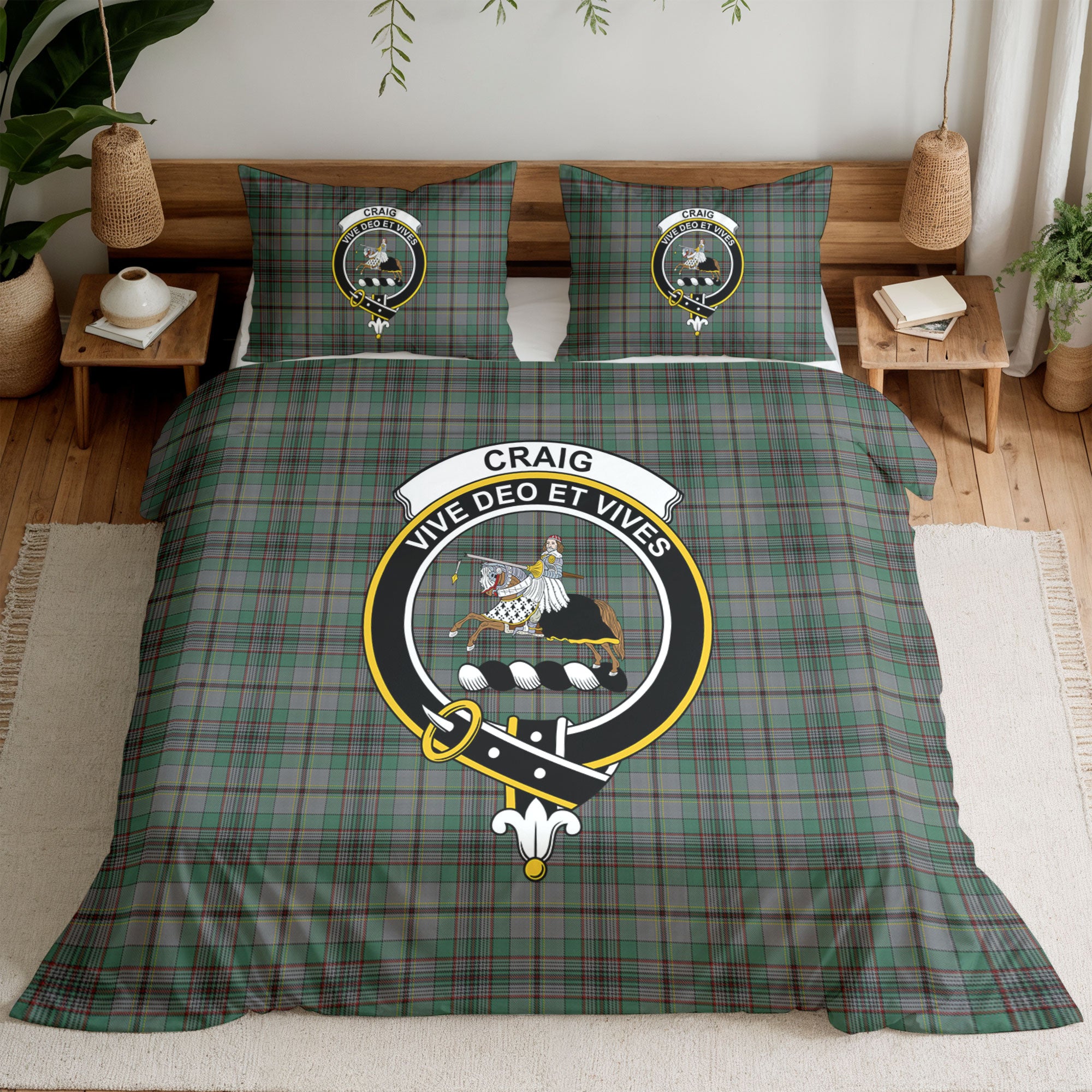 Craig Tartan Crest Bedding Set