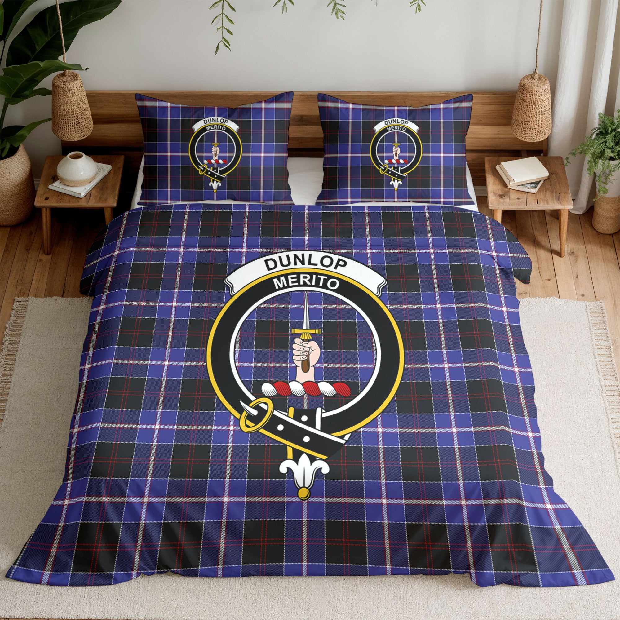 Dunlop Modern Tartan Crest Bedding Set