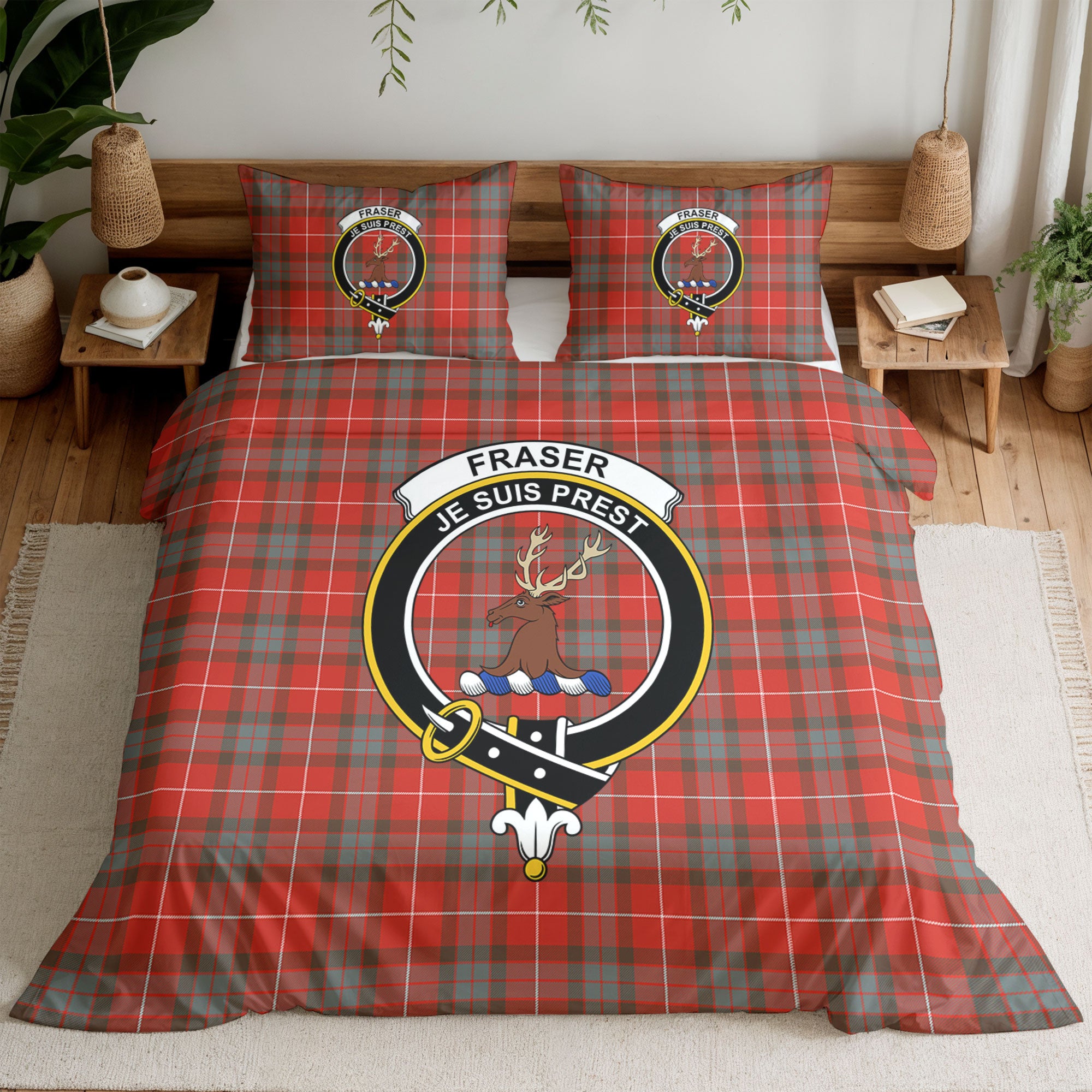Fraser (of Lovat) Weathered Tartan Crest Bedding Set