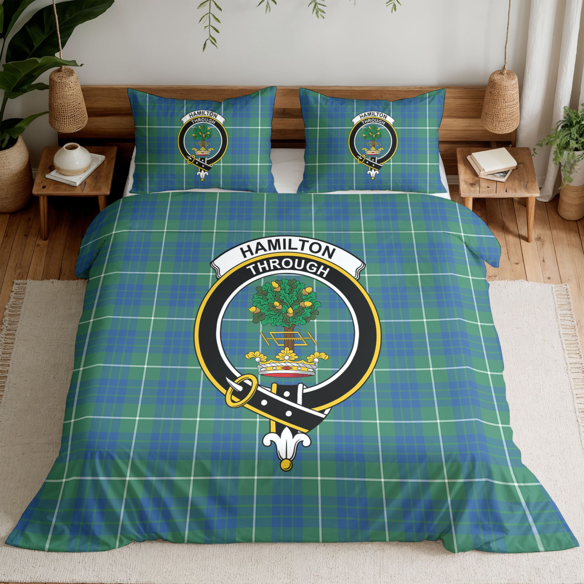 Hamilton Hunting Ancient Tartan Crest Bedding Set
