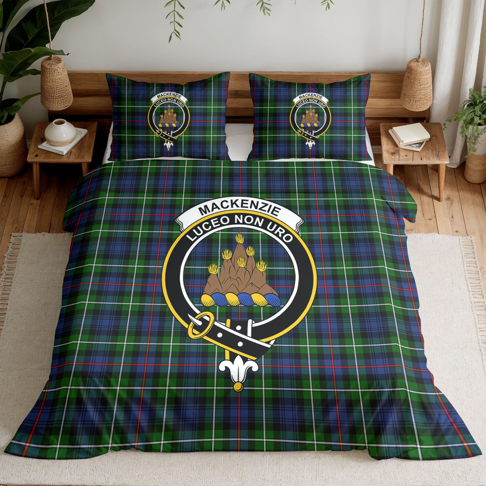 MacKenzie Modern Tartan Crest Bedding Set
