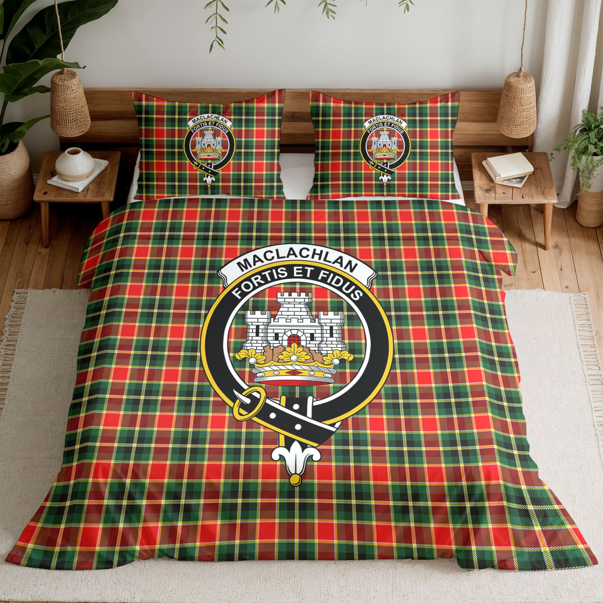 MacLachlan Hunting Modern Tartan Crest Bedding Set