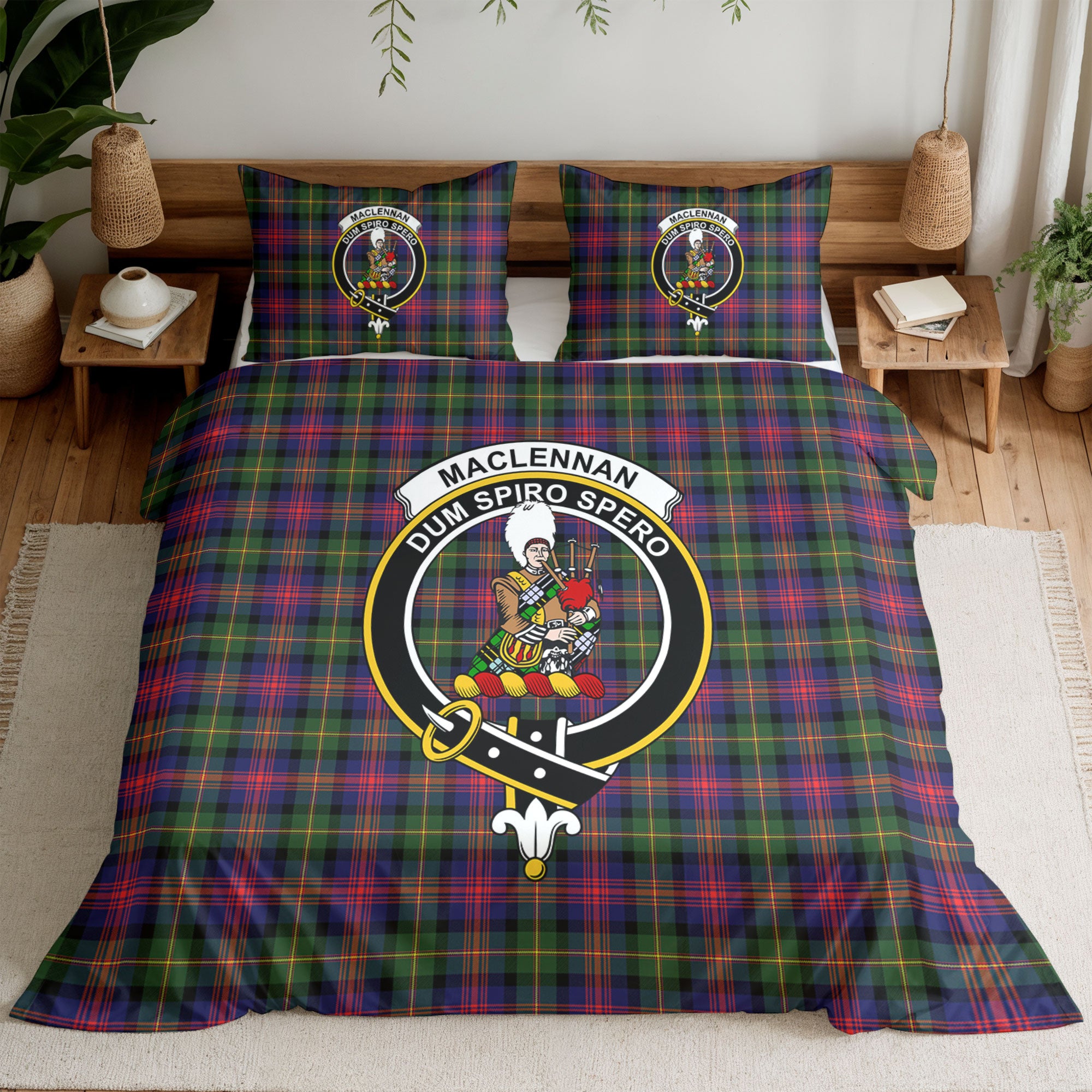 MacLennan Modern Tartan Crest Bedding Set
