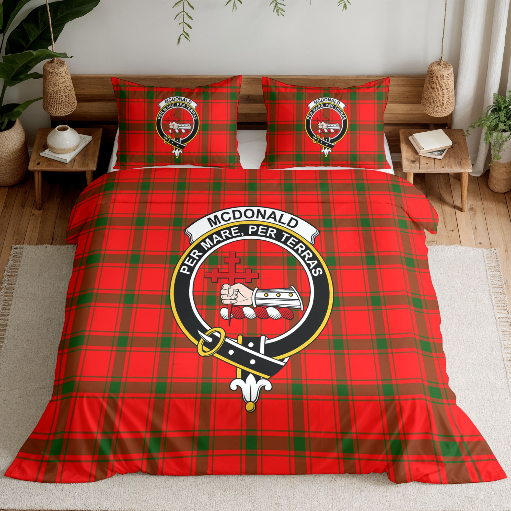 McDonald of Sleat Tartan Crest Bedding Set