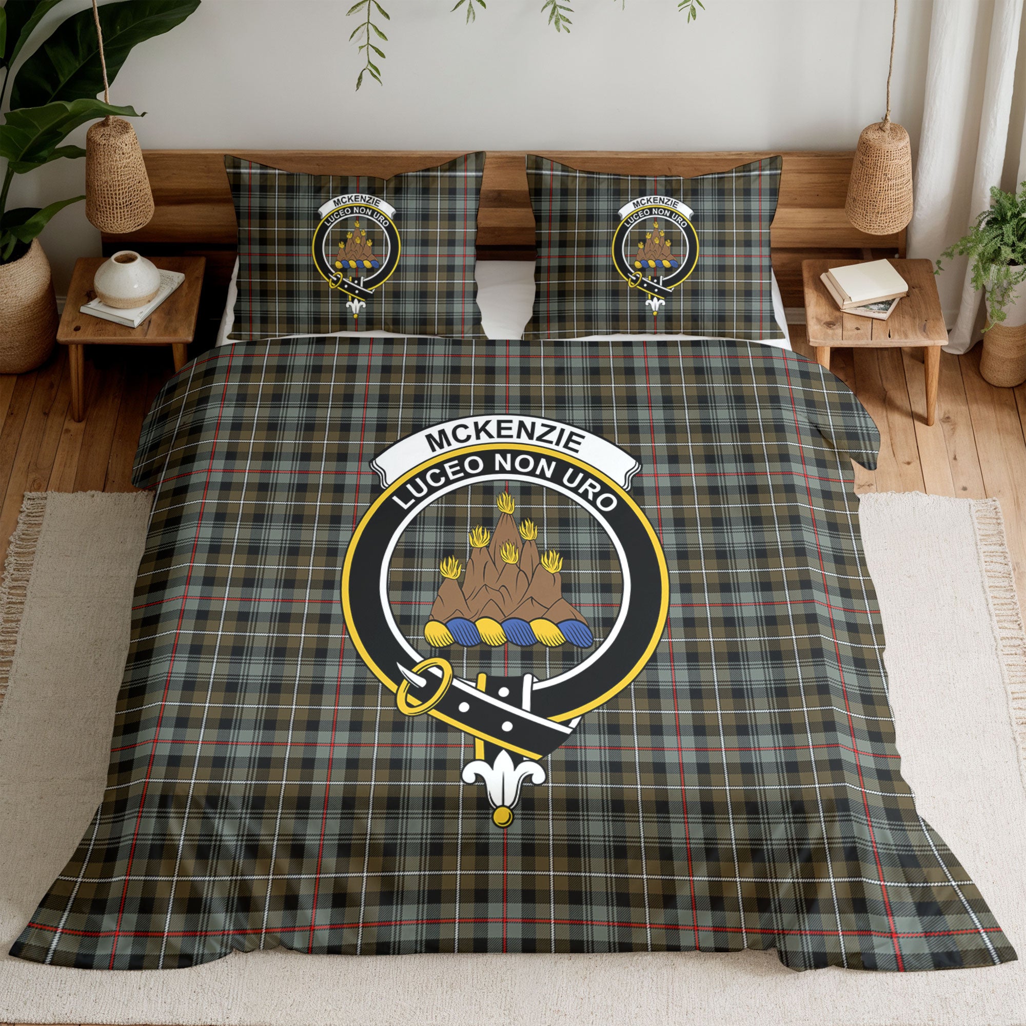 McKenzie Weathered Tartan Crest Bedding Set