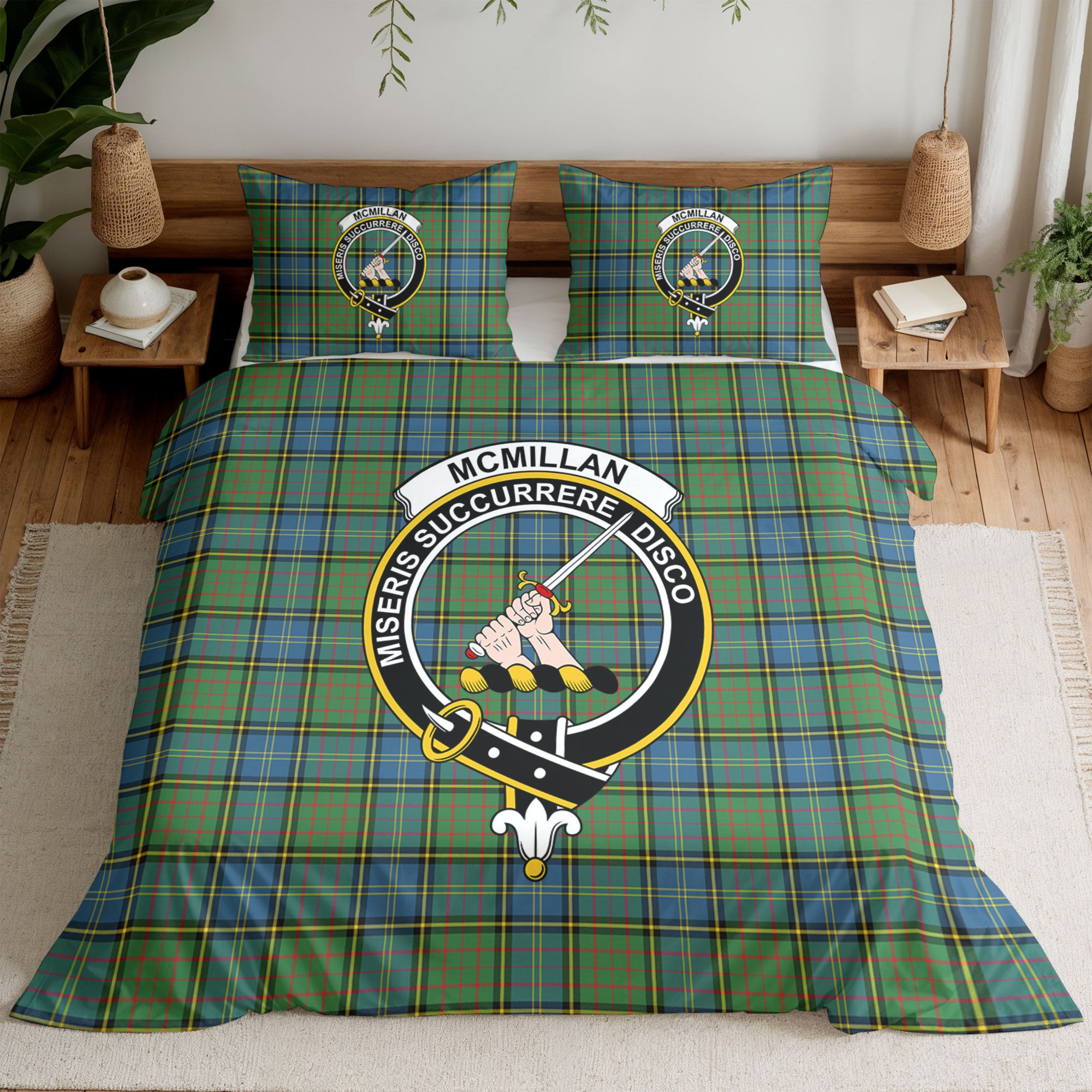 McMillan Hunting Ancient Tartan Crest Bedding Set