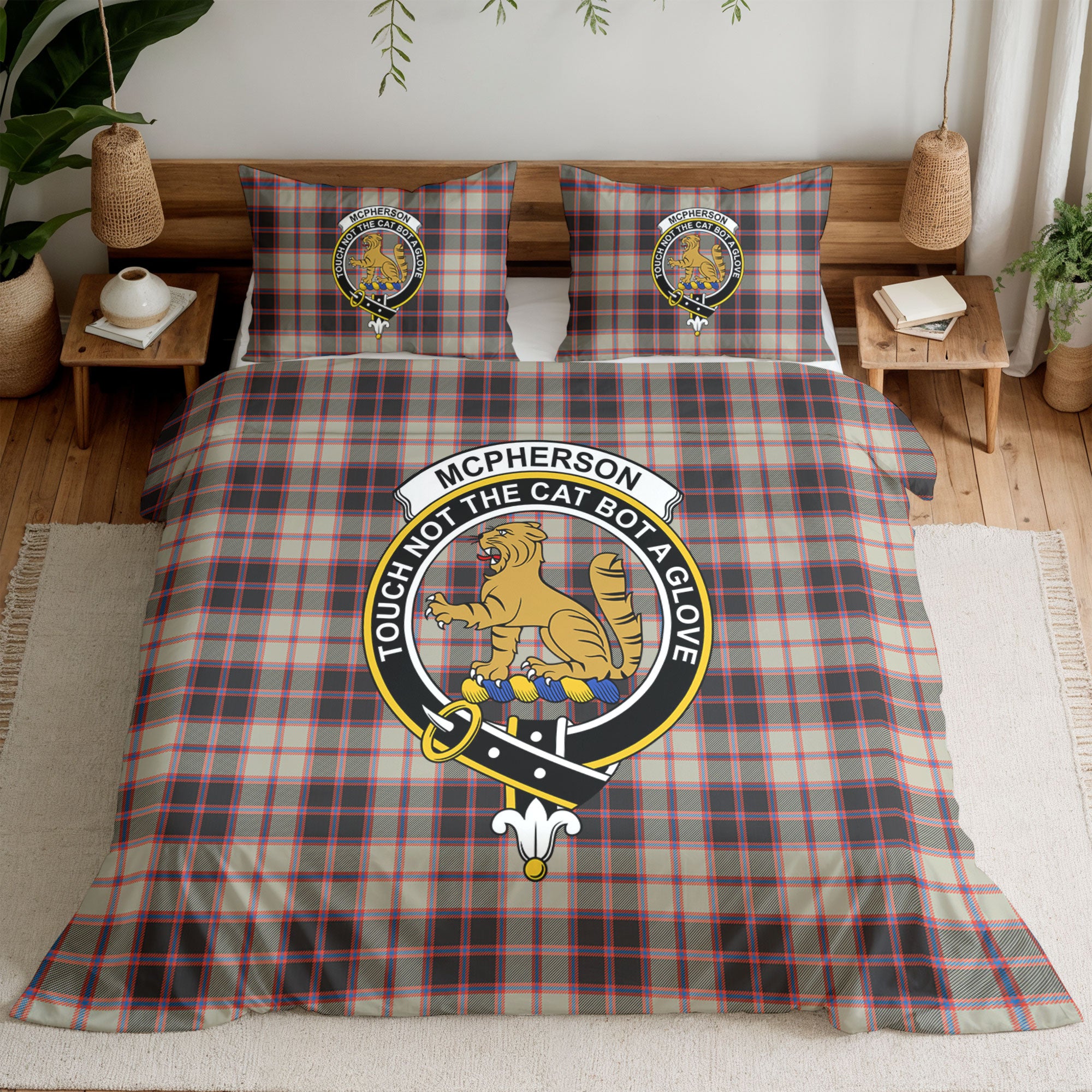 McPherson Hunting Ancient Tartan Crest Bedding Set