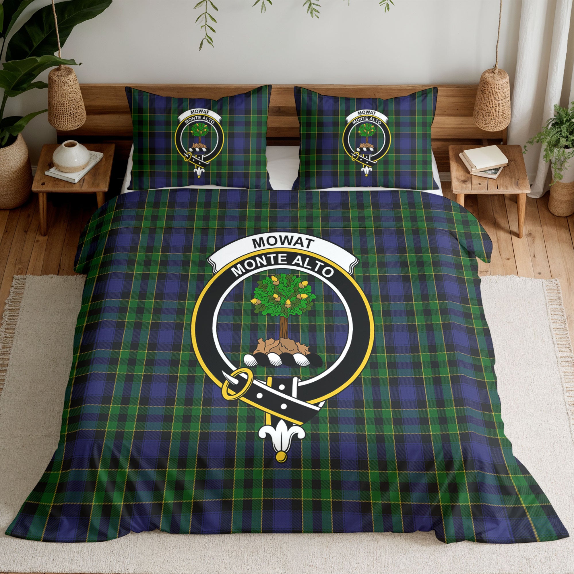 Mowat Modern Tartan Crest Bedding Set
