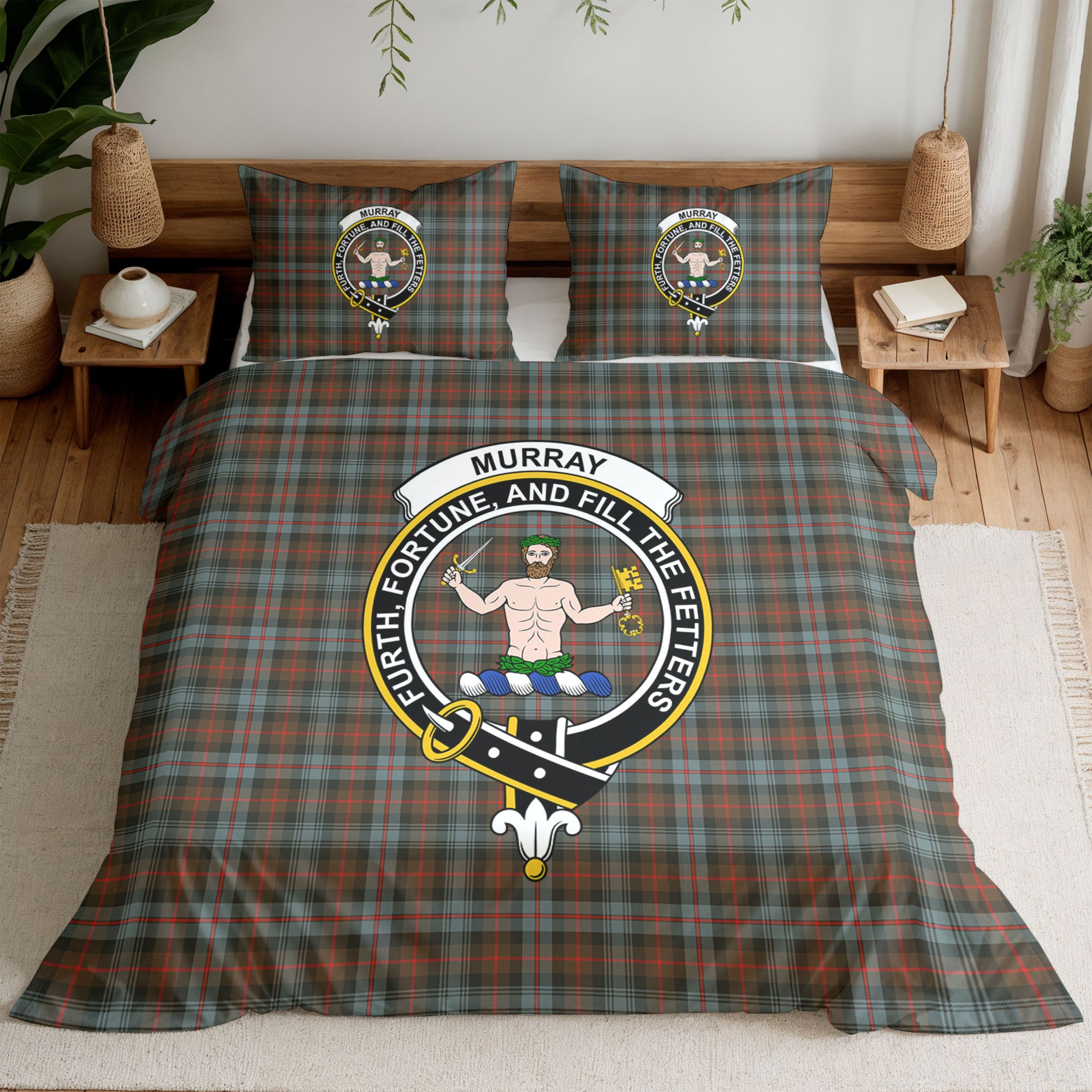 Murray of Atholl Weathered Tartan Crest Bedding Set
