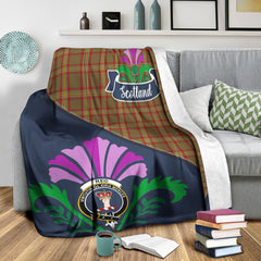 Reid Ancient Tartan Crest Premium Blanket - Thistle Style