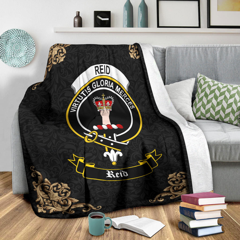 Reid Crest Tartan Premium Blanket Black