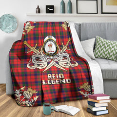 Reid Modern Tartan Gold Courage Symbol Blanket