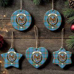 Agnew Ancient Tartan Crest Christmas Ceramic Ornament