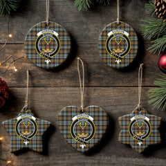 Gordon Weathered Tartan Crest Christmas Ceramic Ornament