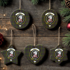 Hall Tartan Crest Christmas Ceramic Ornament