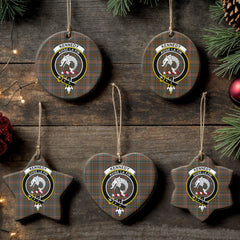 Kennedy Weathered Tartan Crest Christmas Ceramic Ornament