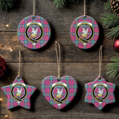 Lindsay Ancient Tartan Crest Christmas Ceramic Ornament