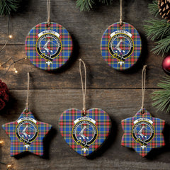 MacBeth Modern Tartan Crest Christmas Ceramic Ornament