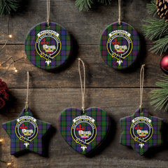 MacDonald Tartan Crest Christmas Ceramic Ornament