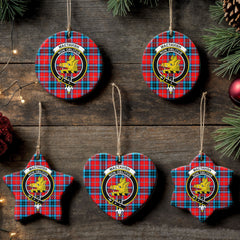 MacTavish Modern Tartan Crest Christmas Ceramic Ornament
