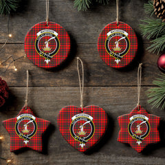 Matheson Modern Tartan Crest Christmas Ceramic Ornament