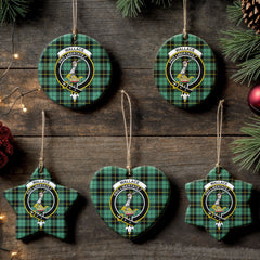 Wallace Hunting Ancient Tartan Crest Christmas Ceramic Ornament