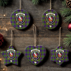 Whiteford Tartan Crest Christmas Ceramic Ornament