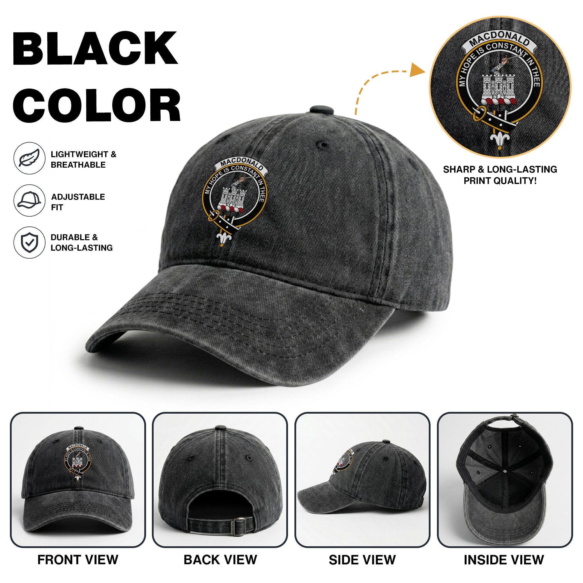MacDonald (Clan Ranald) Crest Washed Classic Cap