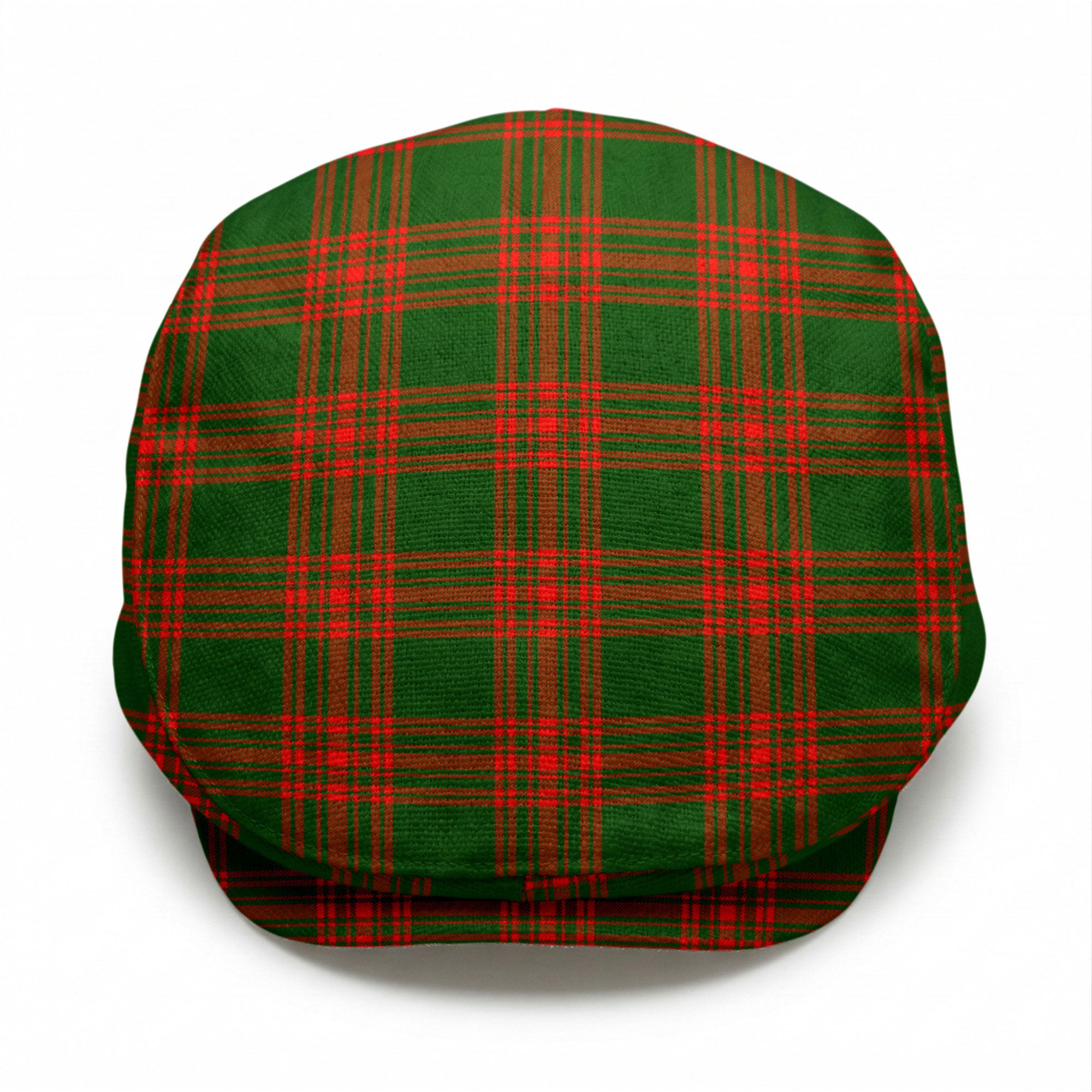 Menzies Green Modern Tartan Flat Caps