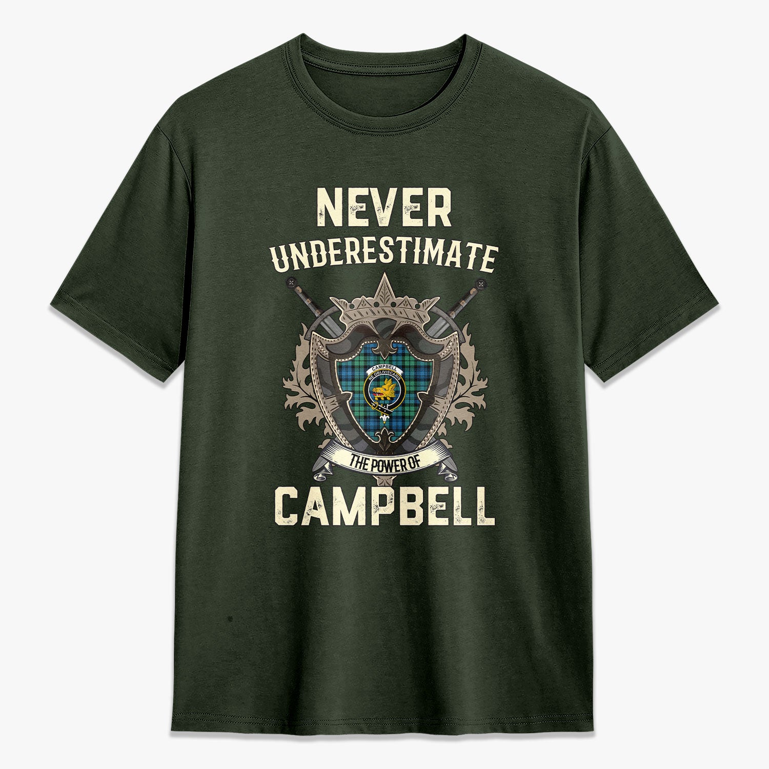 Campbell Ancient 01 Tartan Crest 2D T-shirt - Never Underestimate Style